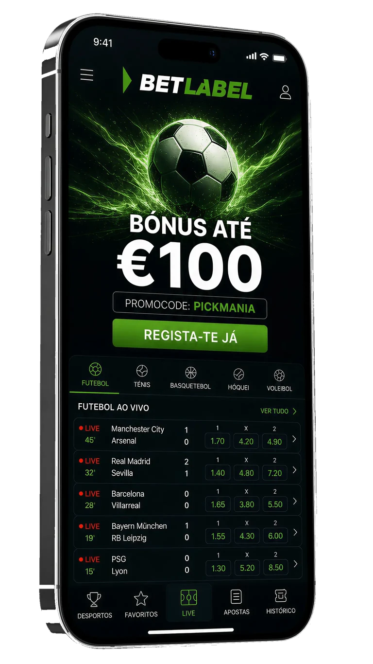 App Móvel Betlabel | Apostas no Telemóvel com Bónus PICKMANIA App móvel Betlabel em iPhone com bónus de €100 e código PICKMANIA