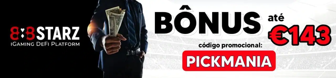Bónus 888starz até 143€ com o código promocional PICKMANIA