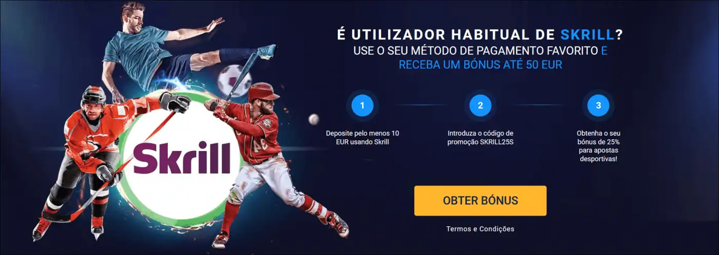 Bónus Skrill na 20Bet (25% até 50€ com código SKRILL25S)